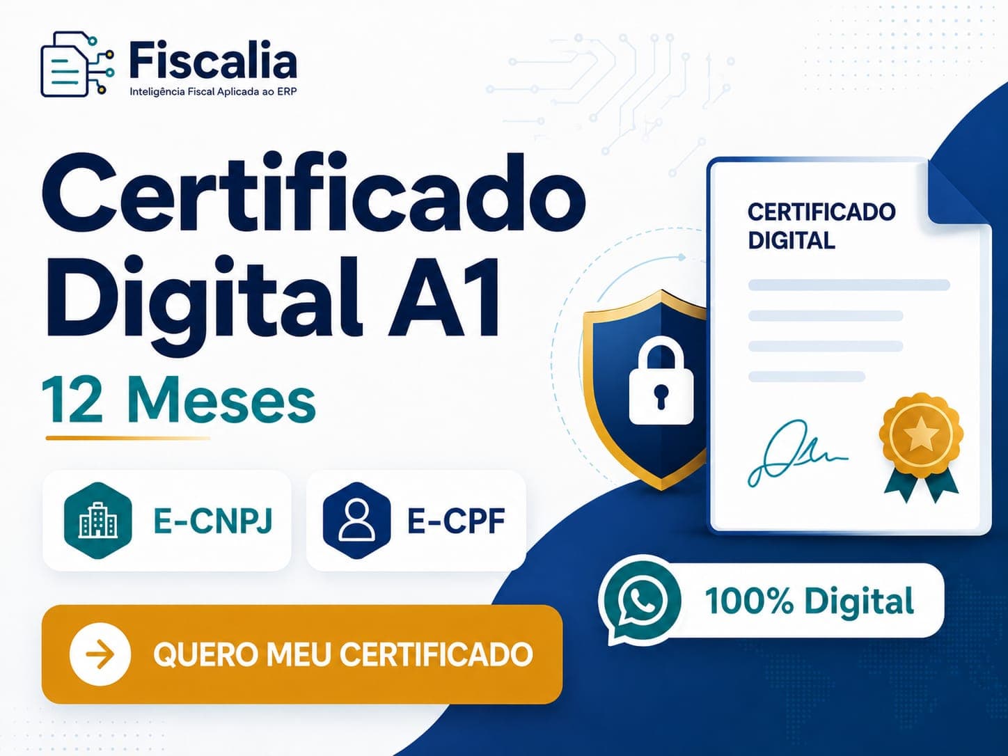 Certificado Digital A1 – E-CNPJ e E-CPF 12 meses. Clique para falar no WhatsApp.
