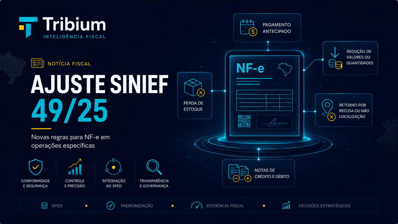 Ajuste SINIEF 49/25 redefine regras para emissão de NF-e em operações específicas