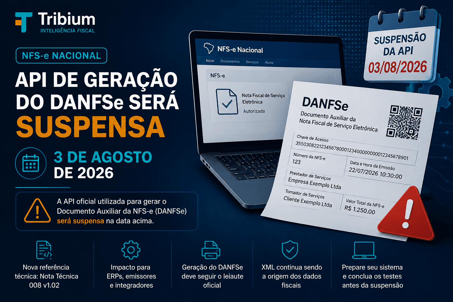 API de geração do DANFSe será suspensa em 3 de agosto de 2026
