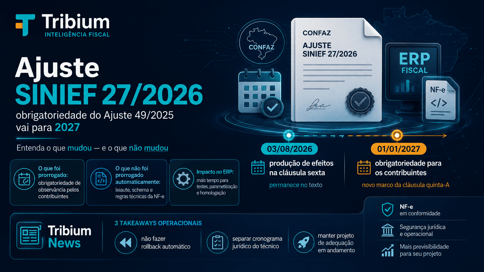 Ajuste SINIEF 27/2026 adia obrigatoriedade do Ajuste 49/2025 para 2027 — Entenda o que não mudou