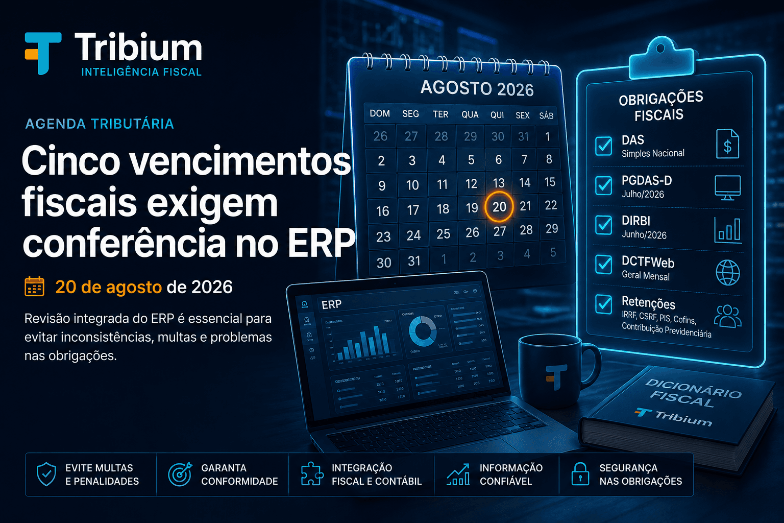 Cinco pontos da agenda fiscal de 20 de agosto exigem conferência no ERP