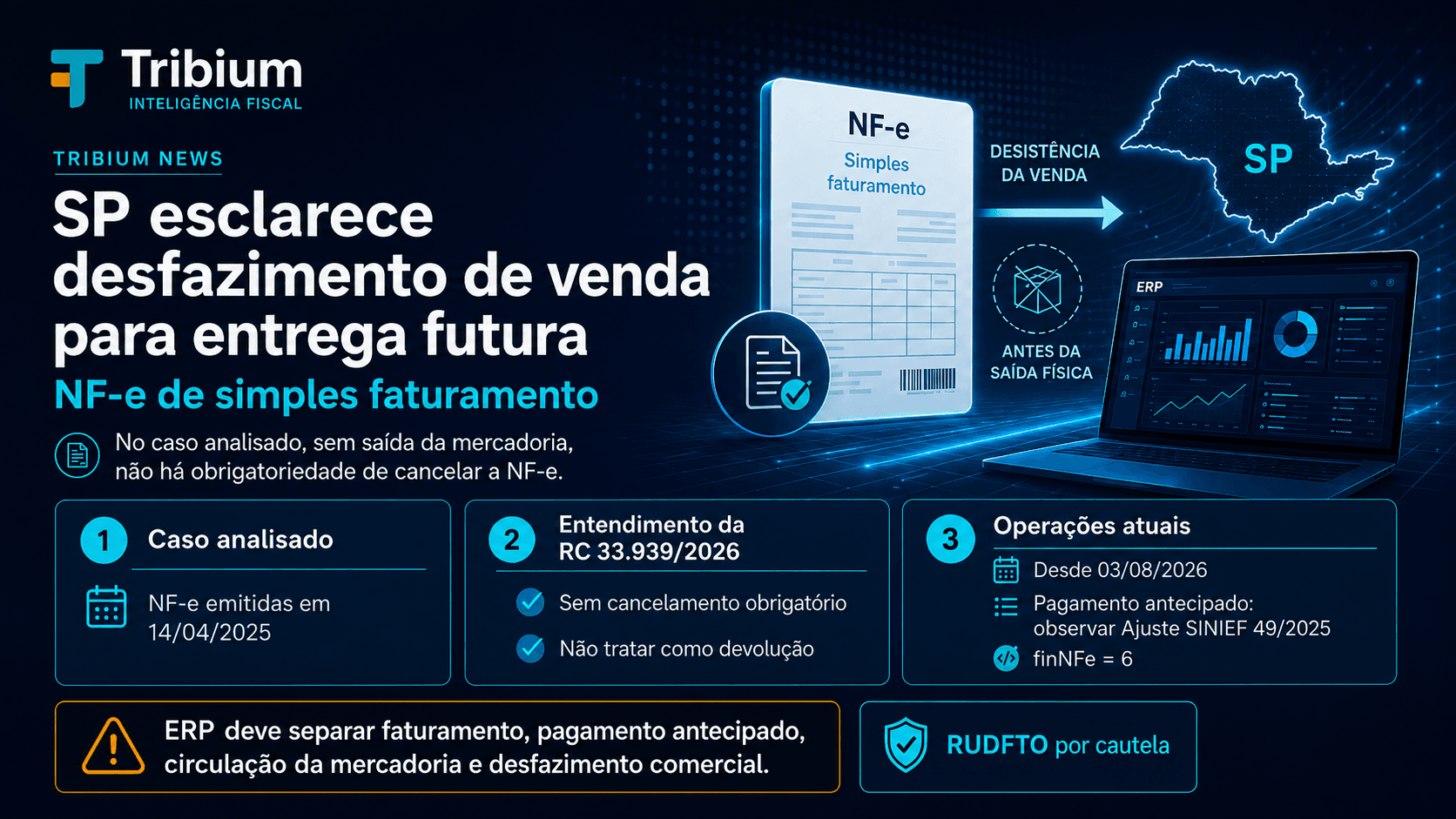 SP esclarece desfazimento de venda para entrega futura com NF-e de simples faturamento