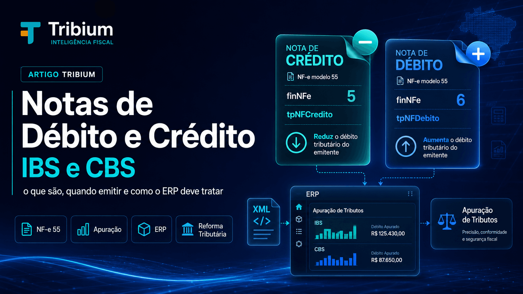 Notas de Débito e Crédito no IBS e na CBS: o que são, quando emitir e como o ERP deve tratar