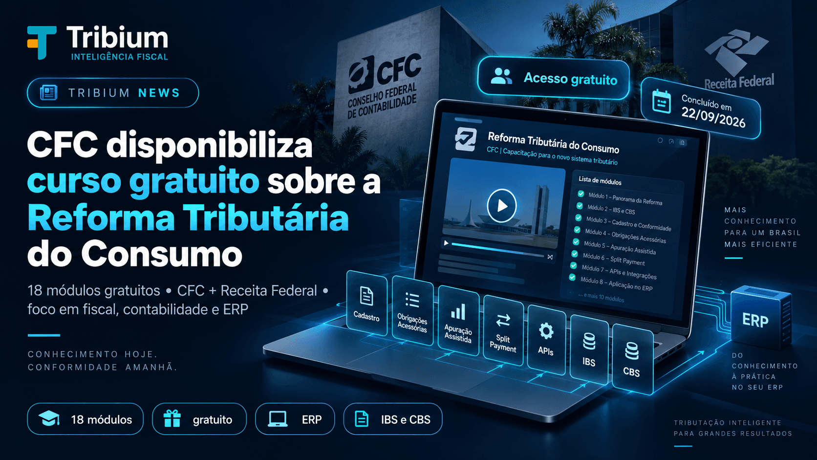 CFC disponibiliza curso completo e gratuito sobre a Reforma Tributária do Consumo