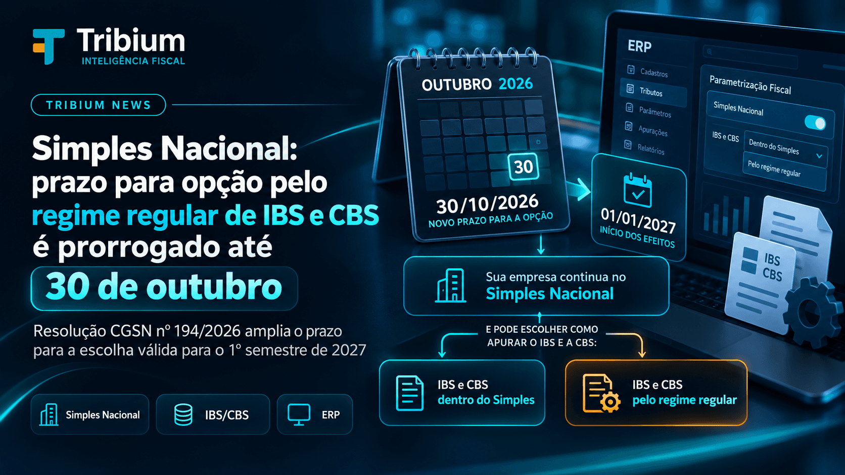 Simples Nacional: prazo para opção pelo regime regular de IBS e CBS é prorrogado até 30 de outubro